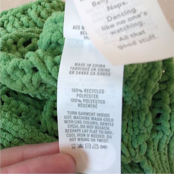 Aerie Green Quarter Zip Pullover Knit Sweater women’s Size Large - Picture 6 of 8